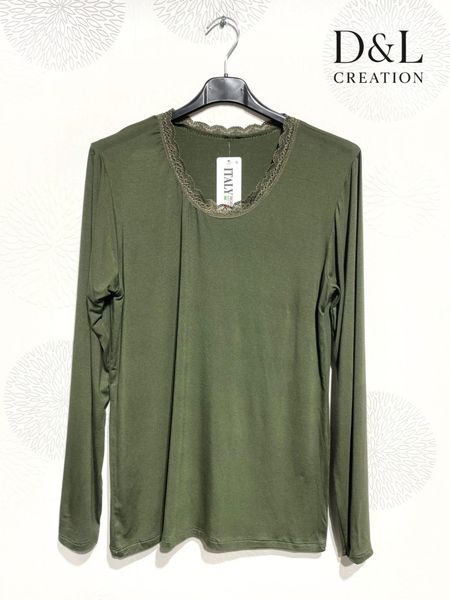 VIVIENNE LACE TOP - ( bsq6256 ) - army green