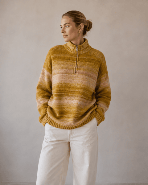 VILDA ZIP KNIT (RM6002) ONE SIZE - Mustard Yellow  - ca 25. august levering