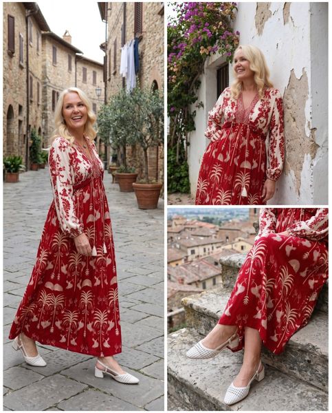 GABRIELLA DRESS –  warm scarlet - levering ca. 5 juni