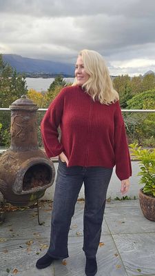 Hovedbilde EIRA ZIP KNIT CARDIGAN (ssh80055 ) - dark red