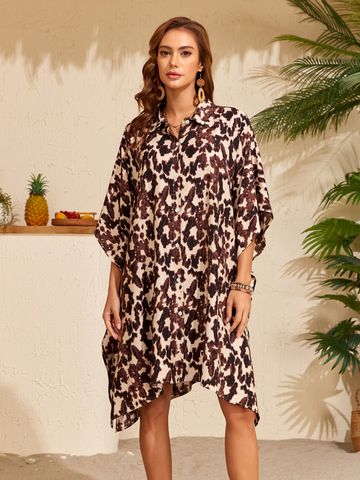 Hovedbilde ZALINA SHIRT DRESS – BROWN LEOPARD- slutt ...