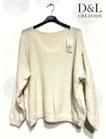 Hovedbilde TALIA V-NECK KNIT (NY9185) - Ecru ( offwhite ) - ...