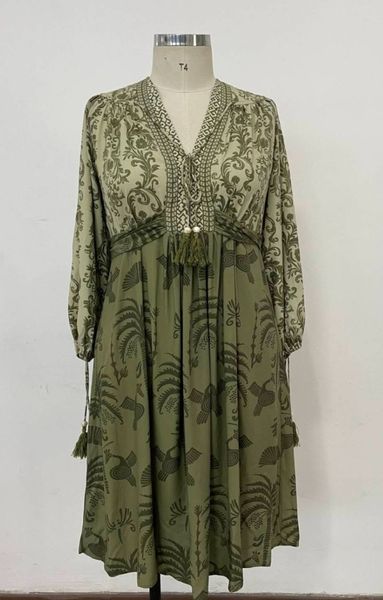 GABRIELLA SHORT DRESS - dusty olive (21a )
