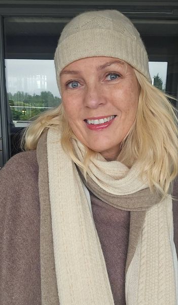 ESSENZA ZIA SHAWL (100 % Cashmere) - offwhite & taupe